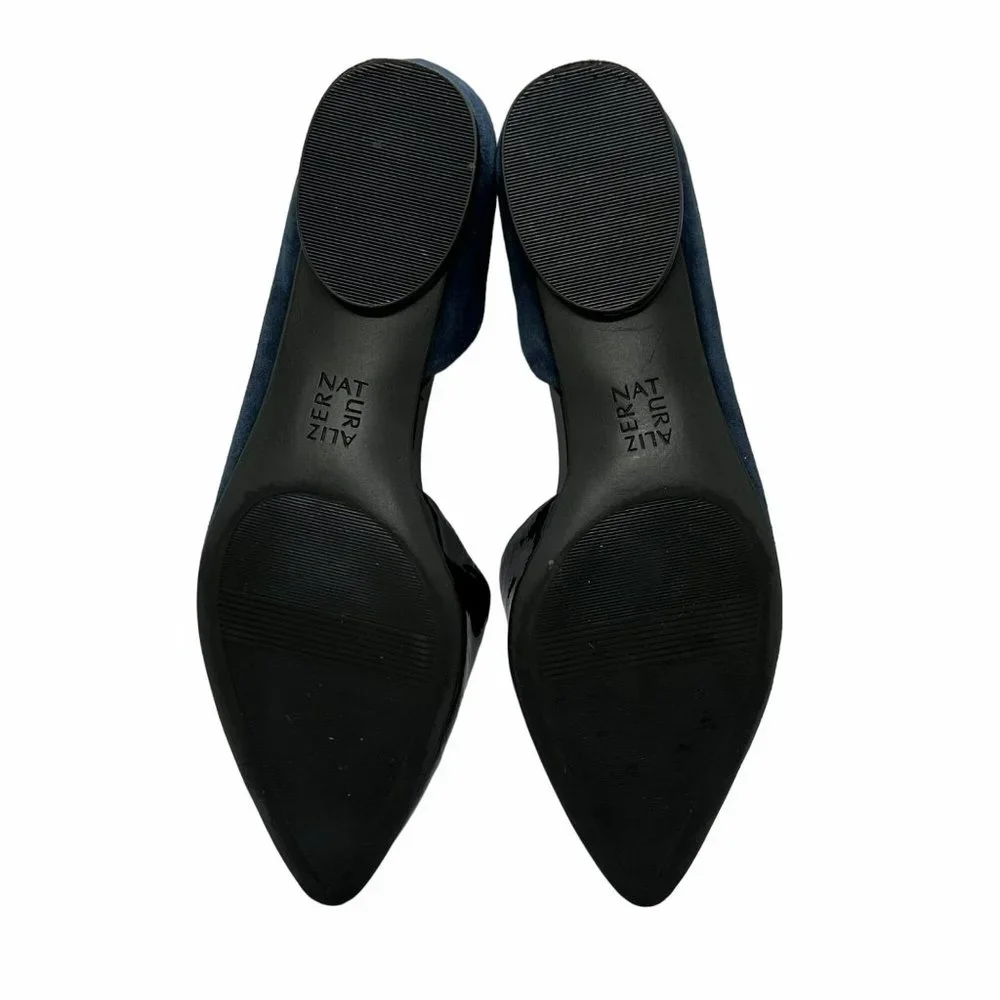 🤩 7.5M Women's comfort shoes Naturalizer Navy Black suede leather Slip On Flats - Picture 6 of 7